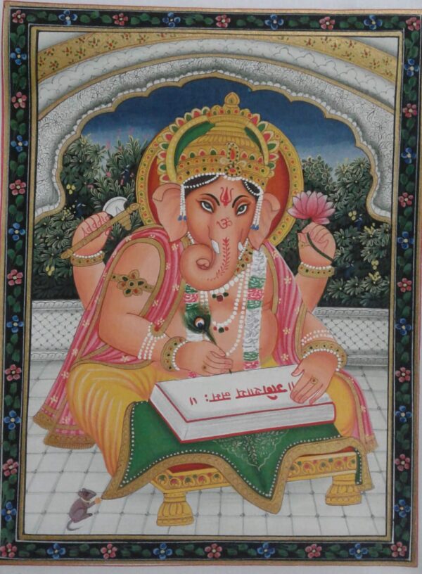 Lord Ganesha (1), Rajasthani Painting (11 x 14 inches)