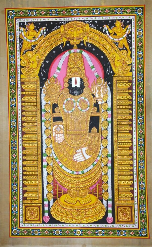 Lord Balaji Tassar Pattachitra Painting (24" x 40")