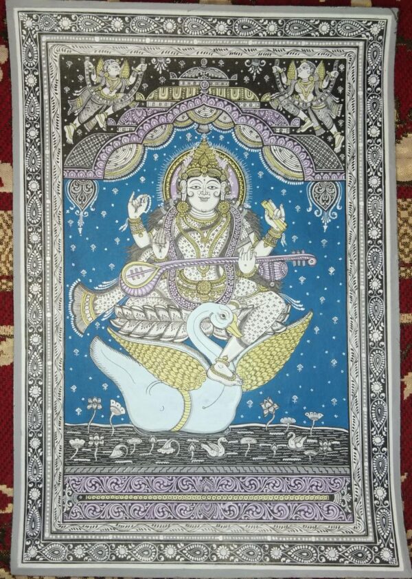 Saraswati-Pattachitra Painting (19"x13")