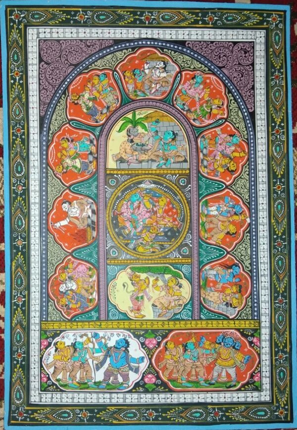 Ramayan Story #3 - Pattachitra Painting (19"x13")