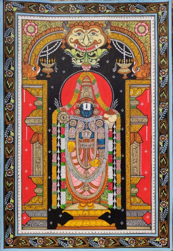 God Thirupathi-Pattachitra Painting (19"x13")