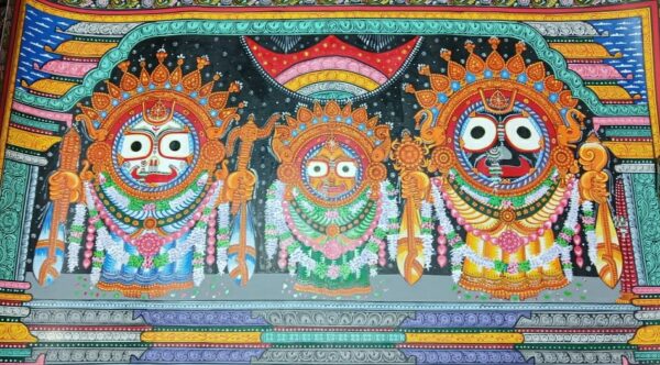 Jagannath Golden Avatar - Pattachitra Painting (36"x24")