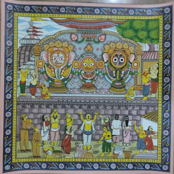 Jay Jagannath Suna Besa-Pattachitra Painting (18"x18")