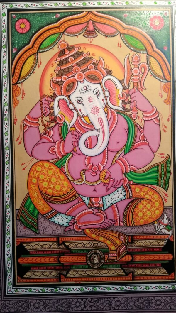 Bighnaraj, Pattachitra Painting (19"x13")