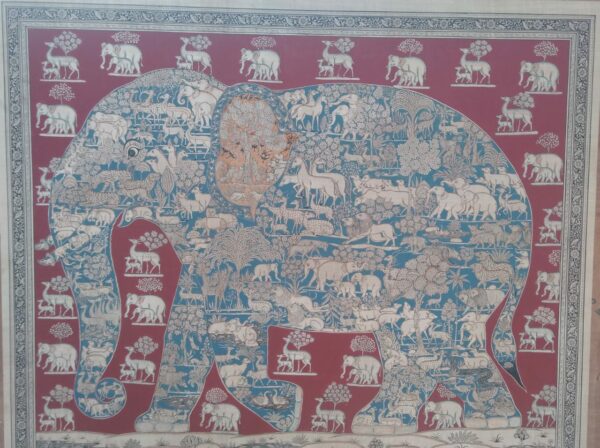 Animal Elephant #1, Pattachitra Painting (60"x46")