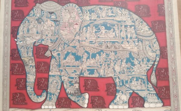 Animal Elephant #2, Pattachitra Painting (60"x46")