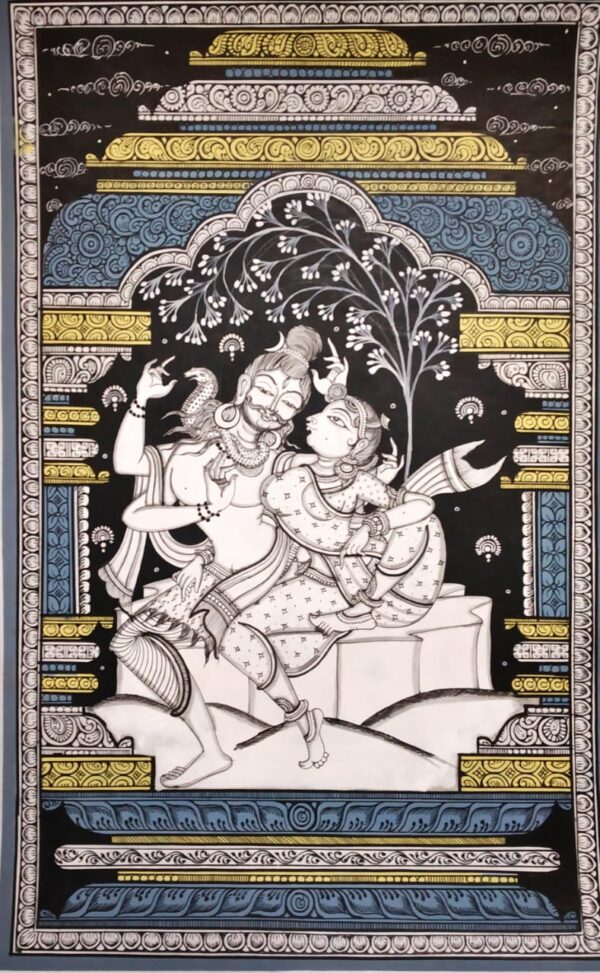 Shiva Parvathi - Pattachitra Paintings (30cms x 46cms)