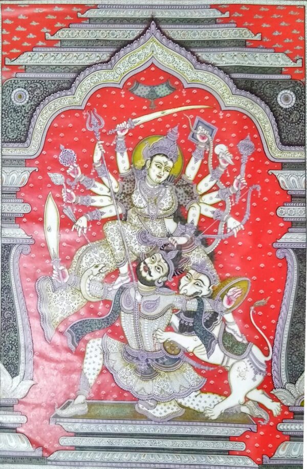 Mahishasura Mardini - Pattachitra art (107cms x 122cms)