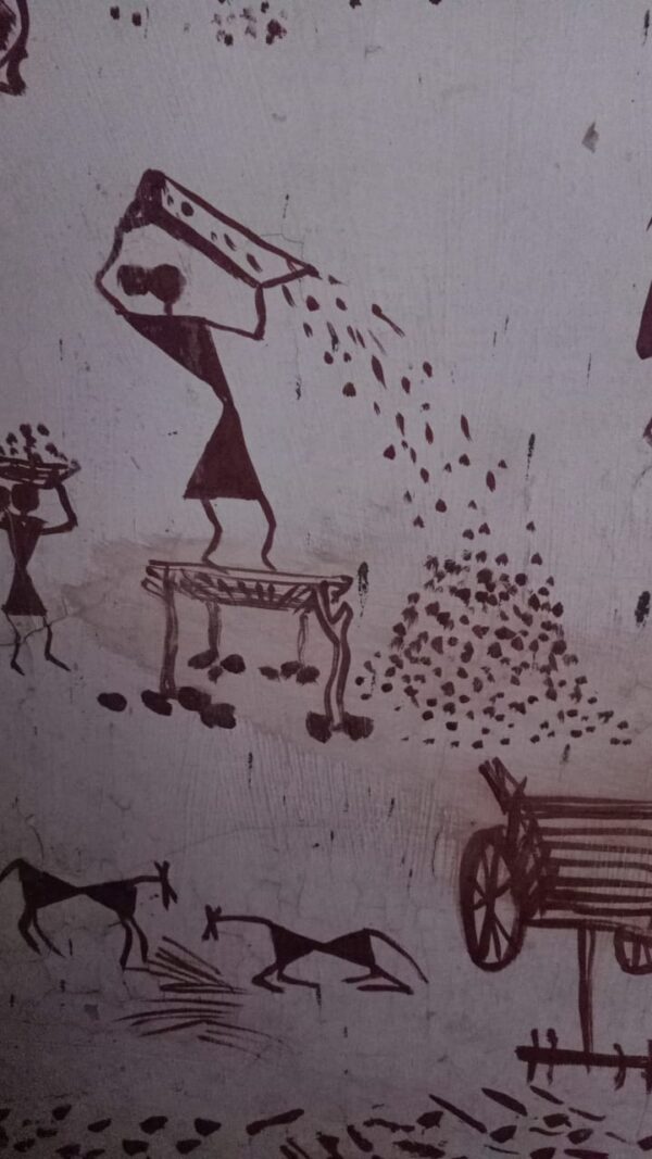 Harvest Time, Original Warli Wall Painting [Digital Image]