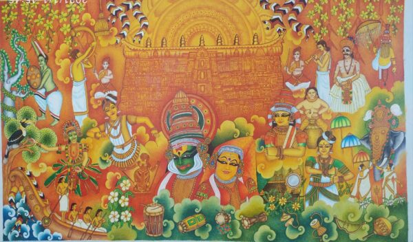 Performing Arts of Kerala - Kerala Mural (5 x 3 ft)