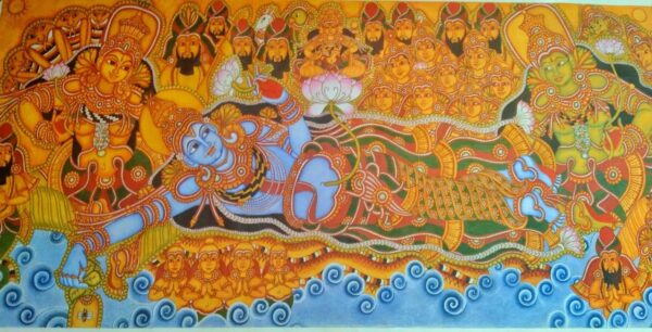 Ananthashayanam - Kerala Mural (173 x 85 cms)