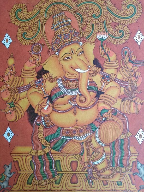 Shakthi Ganapthi - Kerala Mural (70 x 90 cms)