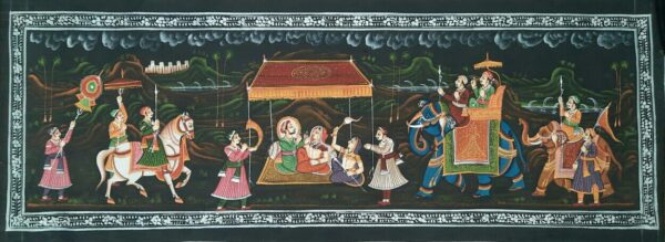 Rajasthani Royal Wedding Procession #3 (96 x 34 cms)