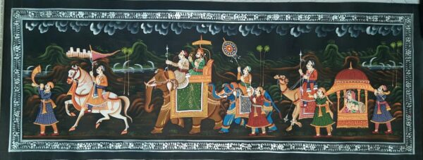 Rajasthani Royal Wedding Procession #2 (96 x 34 cms)