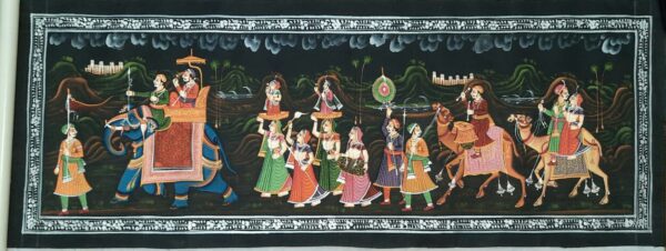 Rajasthani Ganguar Procession (96 x 34 cms)