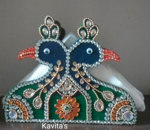 Peacock Tissue holder - Indian Handicraft