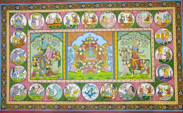 Krishna Bal Leela - Pattachitra (36" x 24")