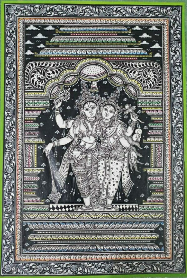 Radha Krishna, Pattachitra Painting(19"x13")