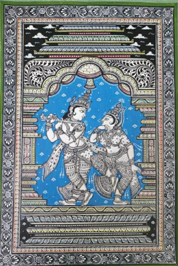 Radha Krishna #2, Pattachitra Painting(19"x13")