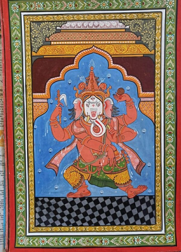 Sri Ganesh #2, Pattachitra Painting (18"x12")