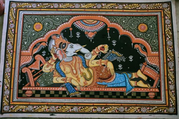 Sri Ganesh #1, Pattachitra Painting (19"x13")