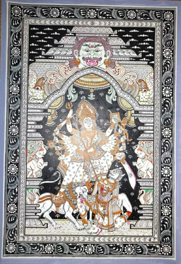 Jay Maa Durga, Pattachitra Painting(19×13")