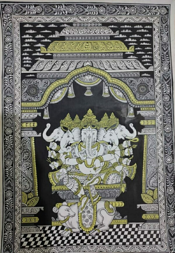 Sri Ganesh #5, Pattachitra Painting (19"×13")