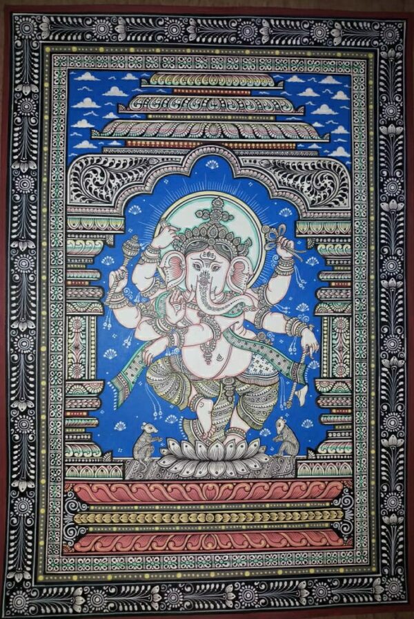 Sri Ganesh #6, Pattachitra Painting (19"×13")