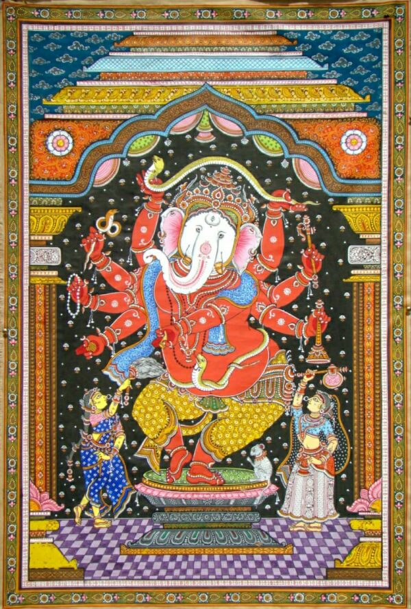 Sri Ganesh #3, Pattachitra Painting (42"x28")