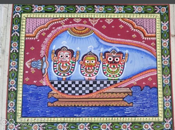 Jay Jagannath #4-Pattachitra Painting (12"x10")