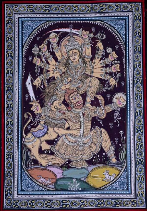 Jay Maa Durga-Pattachitra Painting(18"x12")