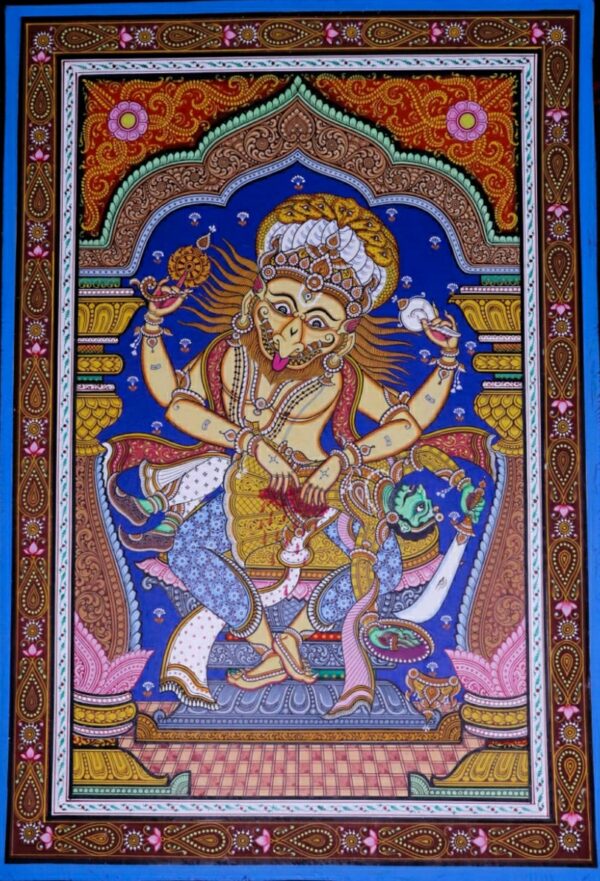 Jay Prabhu Narasimha-Pattachitra Painting (18"x12")