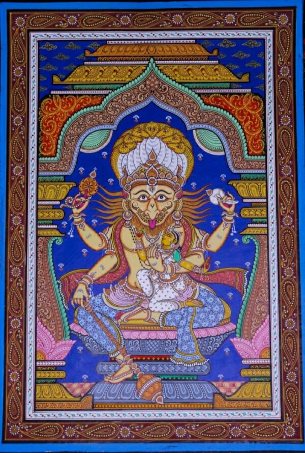 Jay Prabhu Narasimha #2-Pattachitra Painting (18"x12")