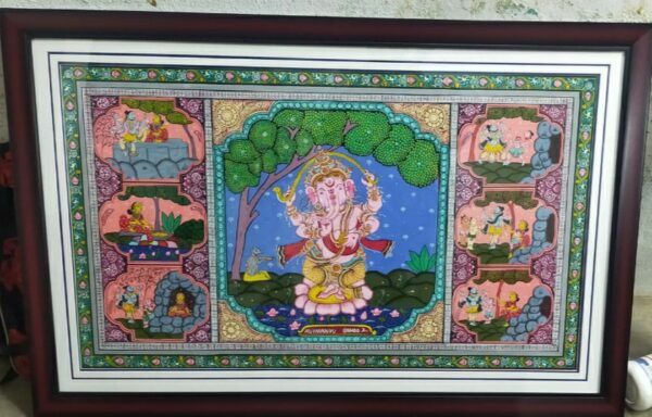 Sri Ganesh #1-Pattachitra Painting (36"x24")