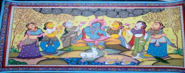 Krishna Rasa Lila #2-Pattachitra Painting(36"x24")