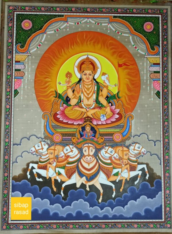 Surya Narayan-Pattachitra Painting (60"x48")