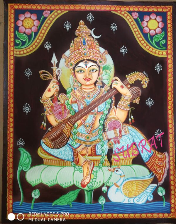 Jay Maa Sarswati-Pattachitra Painting (12"x18")