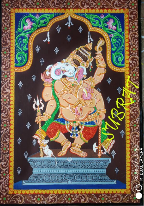 Sri Ganesh #1, Pattachitra Painting (12"x18")