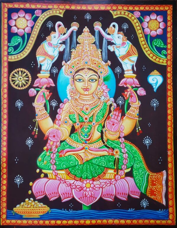 Jay Maa Gajalaxmi, Pattachitra Painting(12"x18")