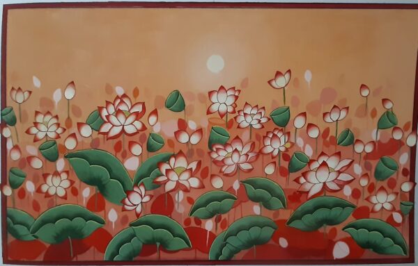 Kama talayi- the lotus pond - Pichwai painting (37" x 23")