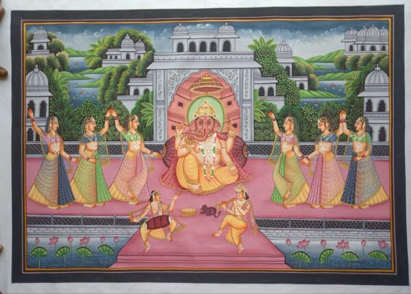 Ganesh #1 - Pichwai Painting (34" x 22")