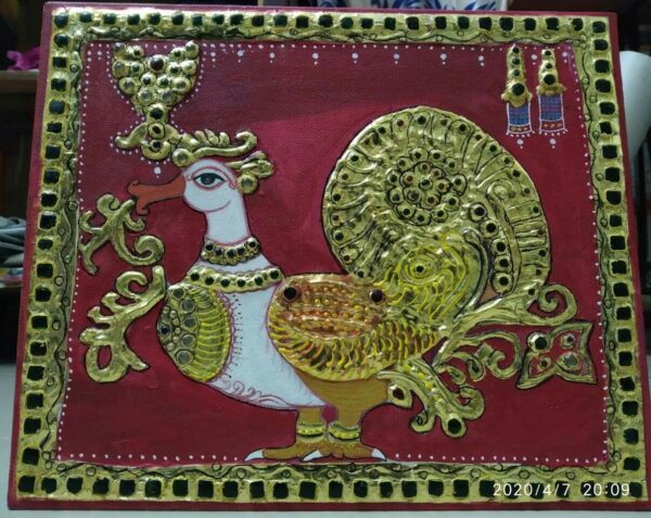 Swan - Tanjore Painting (10" x 12")