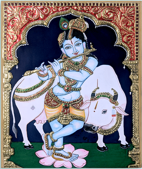 Bal Gopal Krishna - Tanjore painting (10" x 12")