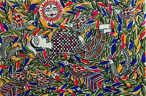 Lost in Nature - Madhubani art (A4 - 21 x 30 cms)