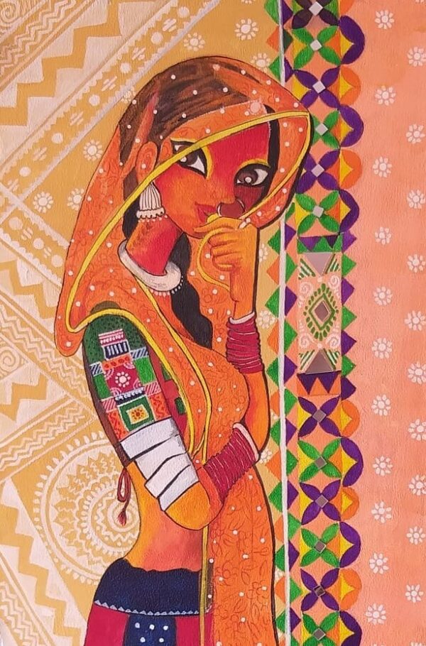 Rajasthani Girl - Indian Art (56cm x 72cm)