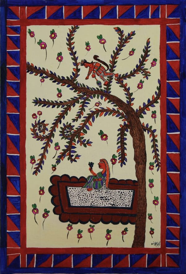 Madhubani Lanka Scene(15 inches X 22 inches)