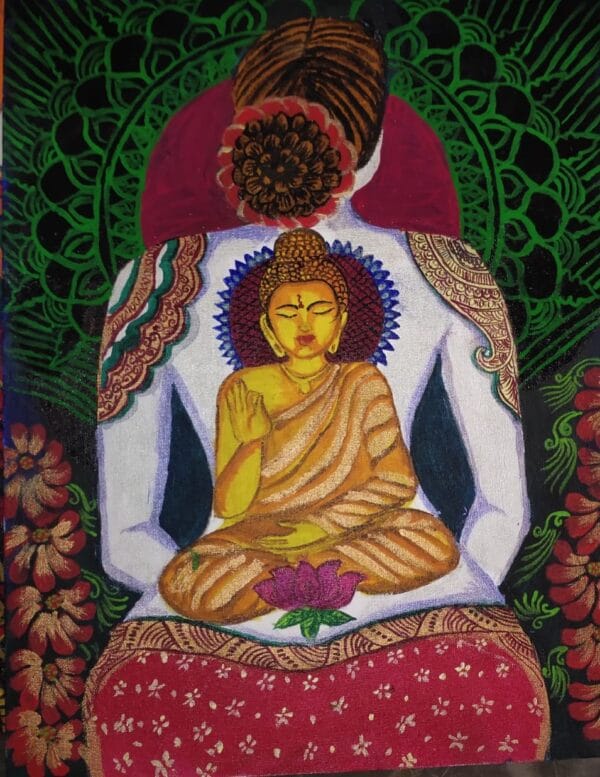 Buddha in a lady - Indian Art (19" x 22")