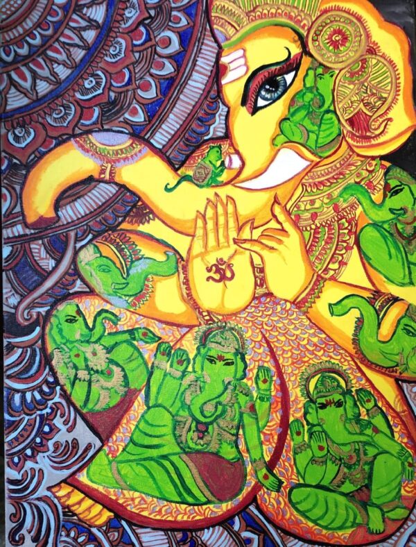 Mythology Ganesha with mandala art - Indian Art (19" x 25")