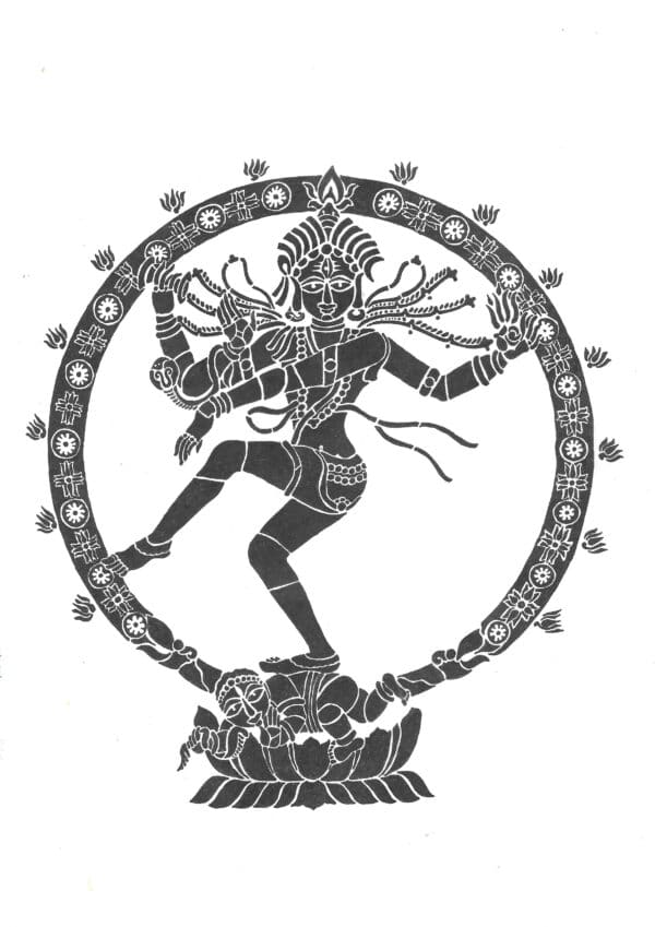 Nataraja - Sanjhi (black and white, A4)