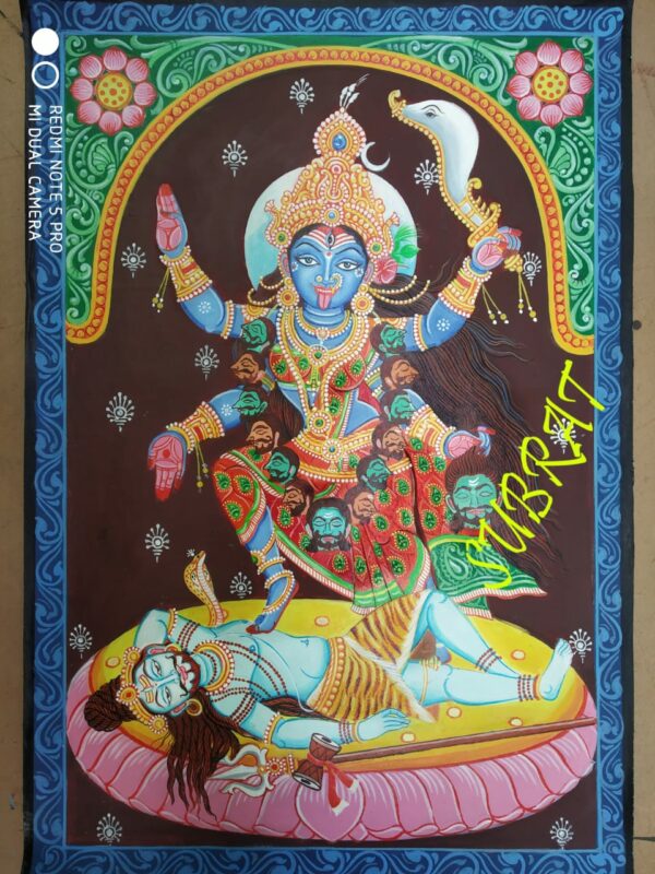 Jay Maa Kali #2, Pattachitra Painting (12"x18")